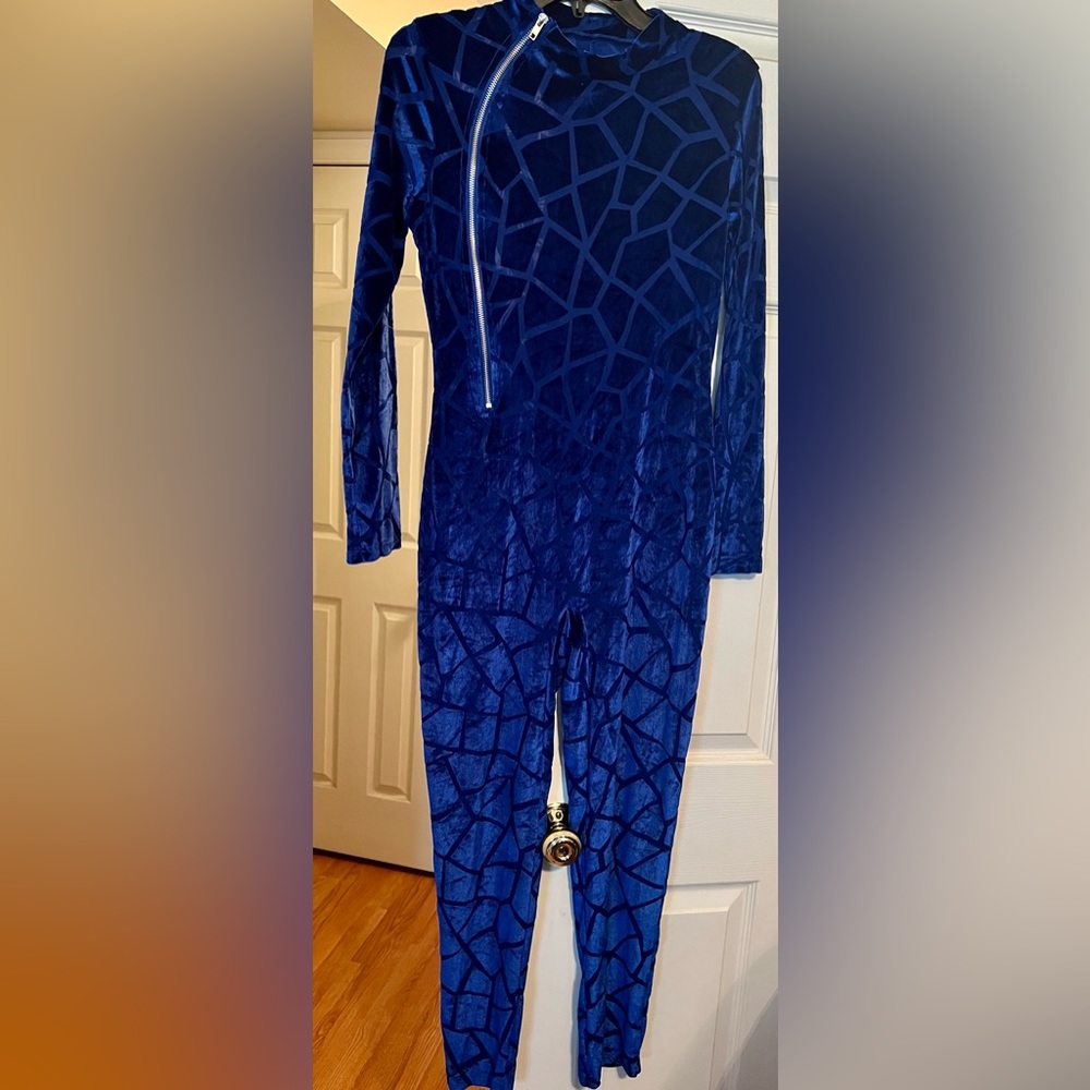 New One-Piece Dark Blue Zipper Jumper